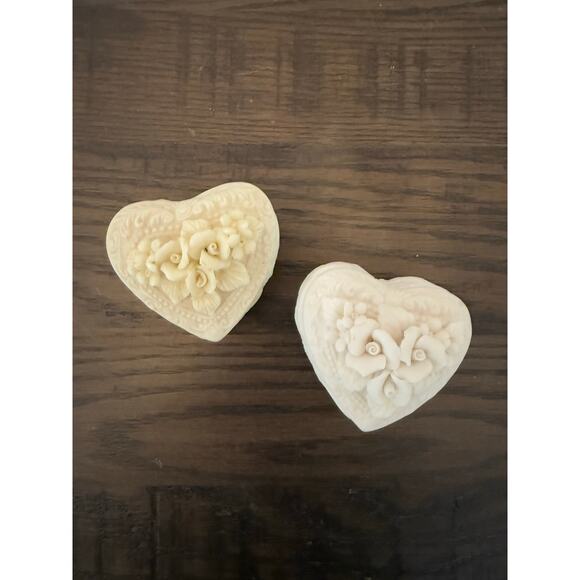 Vintage Porcelain Ceramic Floral Jewelry/Trinket Boxes – Set of 2 - Picture 1 of 10